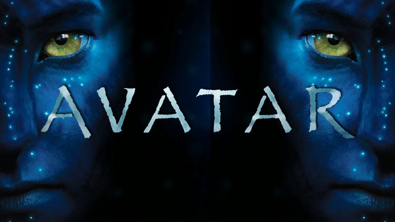 Afbeelding voor de film Avatar met de twee hoofdpersonages gespeeld door Sam Worthington en Zoe Saldana.